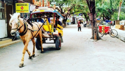 Local village Gili Trawangan, Lombok traditional life and island community, Indonesia culture